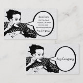 Retro 1950s die Vrouw wijst Visitekaartje (Voorkant / Achterkant)