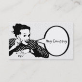 Retro 1950s die Vrouw wijst Visitekaartje (Achterkant)