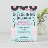 Retro 1950s Diner Milkshake Verjaardag Uitnodiging (Staand voorkant)