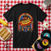 Retro 1950s Diner - Neon Jukebox Hot Dog Tri-Blend Shirt