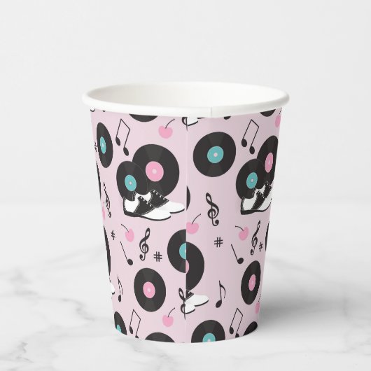 Retro 1950s Diner Verjaardag Papieren Cups – Sock  Papieren Bekers (Rechts)