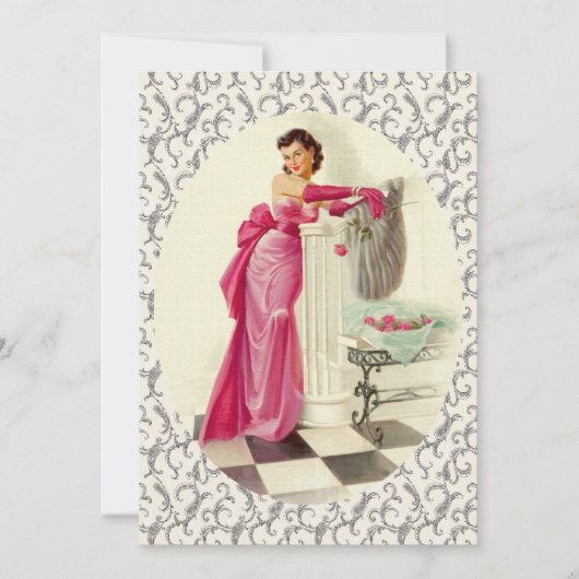 Retro 1950s Dinner Party Kaart (Voorkant)