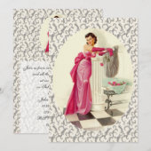 Retro 1950s Dinner Party Kaart (Voorkant / Achterkant)