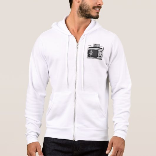 Retro 1950s Draagbare TV Mid-Century Hoodie (Voorkant)