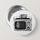 Retro 1950s Draagbare TV Mid-Century Ronde Button 7,6 Cm (Voorkant /achterkant)