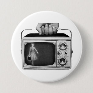 Retro 1950s Draagbare TV Mid-Century Ronde Button 7,6 Cm