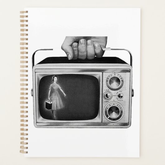 Retro 1950s Draagbare TV Midden-Eeuw Planner (Voorkant)