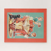 Retro 1950s familie legpuzzel (Horizontaal)