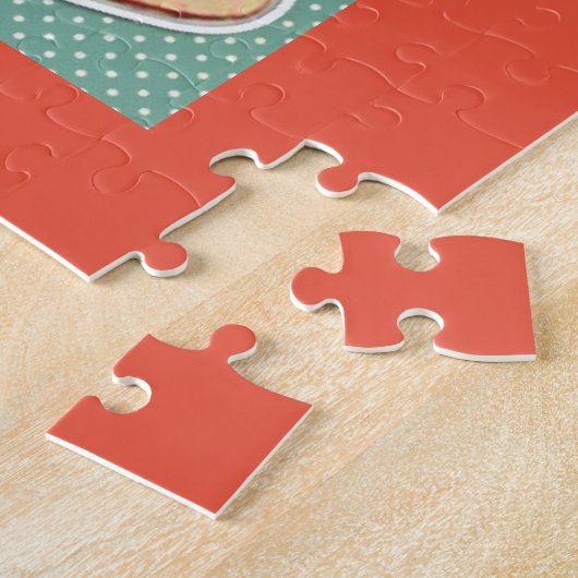 Retro 1950s familie legpuzzel (Zijkant)