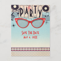 Retro  1950's Fifties Party Save the Date