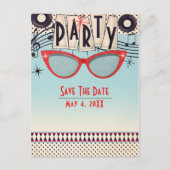 Retro  1950's Fifties Party Save the Date Aankondigingskaart (Voorkant)