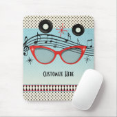 Retro  1950's Fifties Red Cat Eye Glasses Muismat (Met muis)