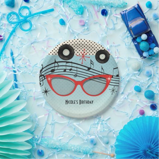 Retro  1950's Fifties Verjaardagsfeestje Custom Papieren Bordje (Feest)