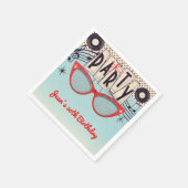 Retro  1950's Fifties Verjaardagsfeestje Custom Servet (Hoek)