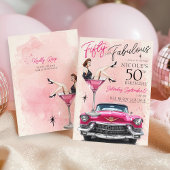 Retro 1950's Fifty & Fabulous Glam 50th Birthday Kaart