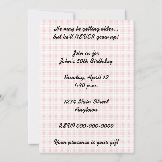 Retro 1950s Fun and Games Birthday Kaart (Achterkant)