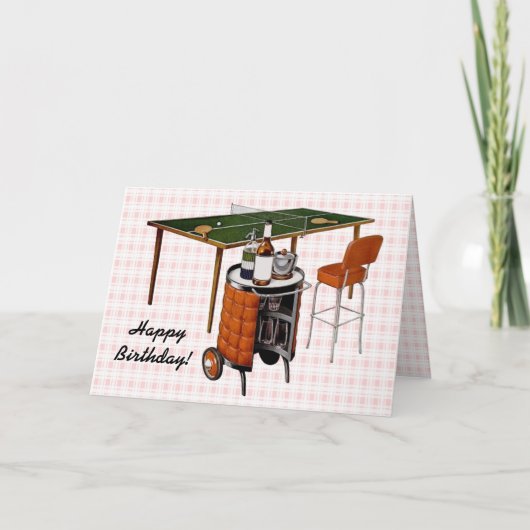 Retro 1950s Fun and Games Birthday Kaart (Voorkant)