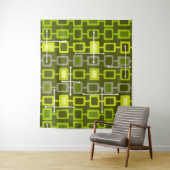 Retro 1950s Geometric Pattern Chartreuse Wandkleed (In situ)