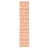 Retro 1950s Geometric Pattern Oranje Korte Tafelloper (Voorkant)
