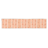 Retro 1950s Geometric Pattern Oranje Korte Tafelloper (Horizontaal)