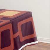 Retro 1950s Geometrisch Patroon Burgundy Tafelkleed (Voorbeeld)