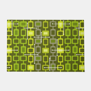 Retro 1950s Geometrisch Patroonpatroon Chartreuse Deurmat