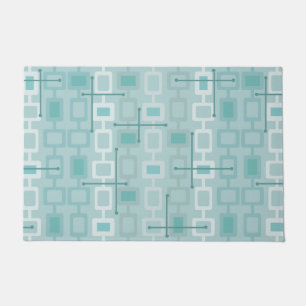 Retro 1950s Geometrische patroonmint Deurmat