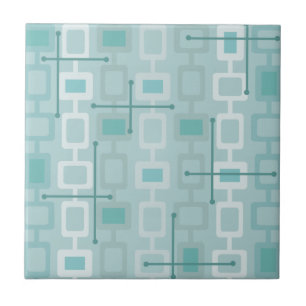 Retro 1950s Geometrische patroonmint Tegeltje
