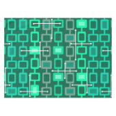 Retro 1950s Geometrische Patroonturquoise Tafelkleed (Voorkant (Horizontaal))
