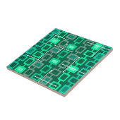 Retro 1950s Geometrische Patroonturquoise Tegeltje (Zijkant)