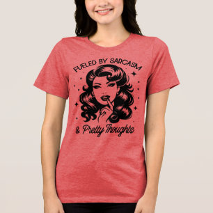 Retro 1950s glam-meisje grappige sarcastische quot Tri-Blend shirt