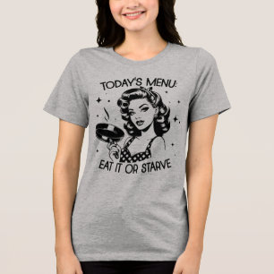 Retro 1950s glam-meisje grappige sarcastische quot Tri-Blend shirt
