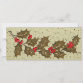 Retro 1950's Holly-kerstkaart Feestdagenkaart (Voorkant)