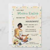 Retro 1950's Houseechtgenote Bridal Shower Invitat Kaart (Voorkant)