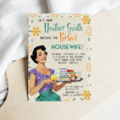 Retro 1950's Houseechtgenote Bridal Shower Invitat Kaart