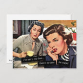 Retro 1950s Houseechtgenote "No Cure for Stupid" Briefkaart (Voorkant / Achterkant)