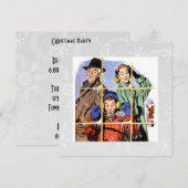 Retro 1950s kerstvenster feestdagenkaart (Voorkant / Achterkant)