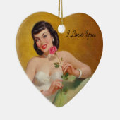 Retro 1950s Love Keramisch Ornament (Rechts)