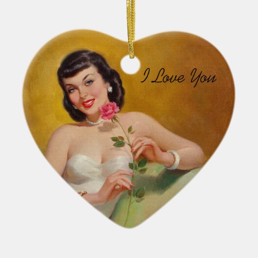 Retro 1950s Love Keramisch Ornament (Voorkant)