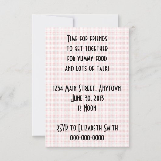 Retro 1950s Luncheon V2 Kaart (Achterkant)