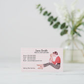 Retro 1950s Mam en Baby Contactkaart Contactkaartje (Staand voorkant)