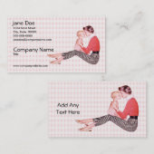 Retro 1950s Mam en Baby Visitekaartje (Voorkant / Achterkant)