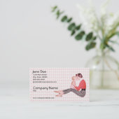 Retro 1950s Mam en Baby Visitekaartje (Staand voorkant)