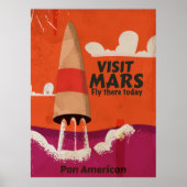 Retro 1950s Mars Vacation Poster (Voorkant)