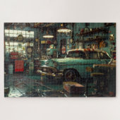 Retro 1950s Mechanica Garage Legpuzzel (Horizontaal)
