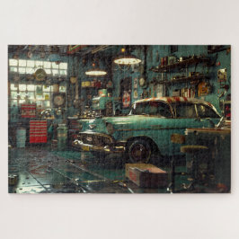 Retro 1950s Mechanica Garage Legpuzzel