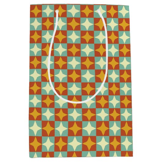 Retro 1950s Mid-Century Moderne Geometrische Gift  Medium Cadeauzakje (Voorkant)