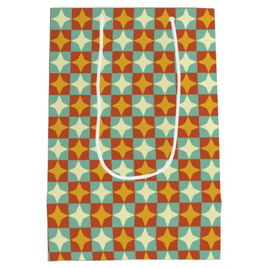 Retro 1950s Mid-Century Moderne Geometrische Gift  Medium Cadeauzakje (Achterkant)