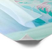 Retro 1950s model dat een turkooiswagen bestuurt. poster (Hoek)