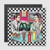 Retro 1950's Paar bij Diner Blank (Voorkant / Achterkant)